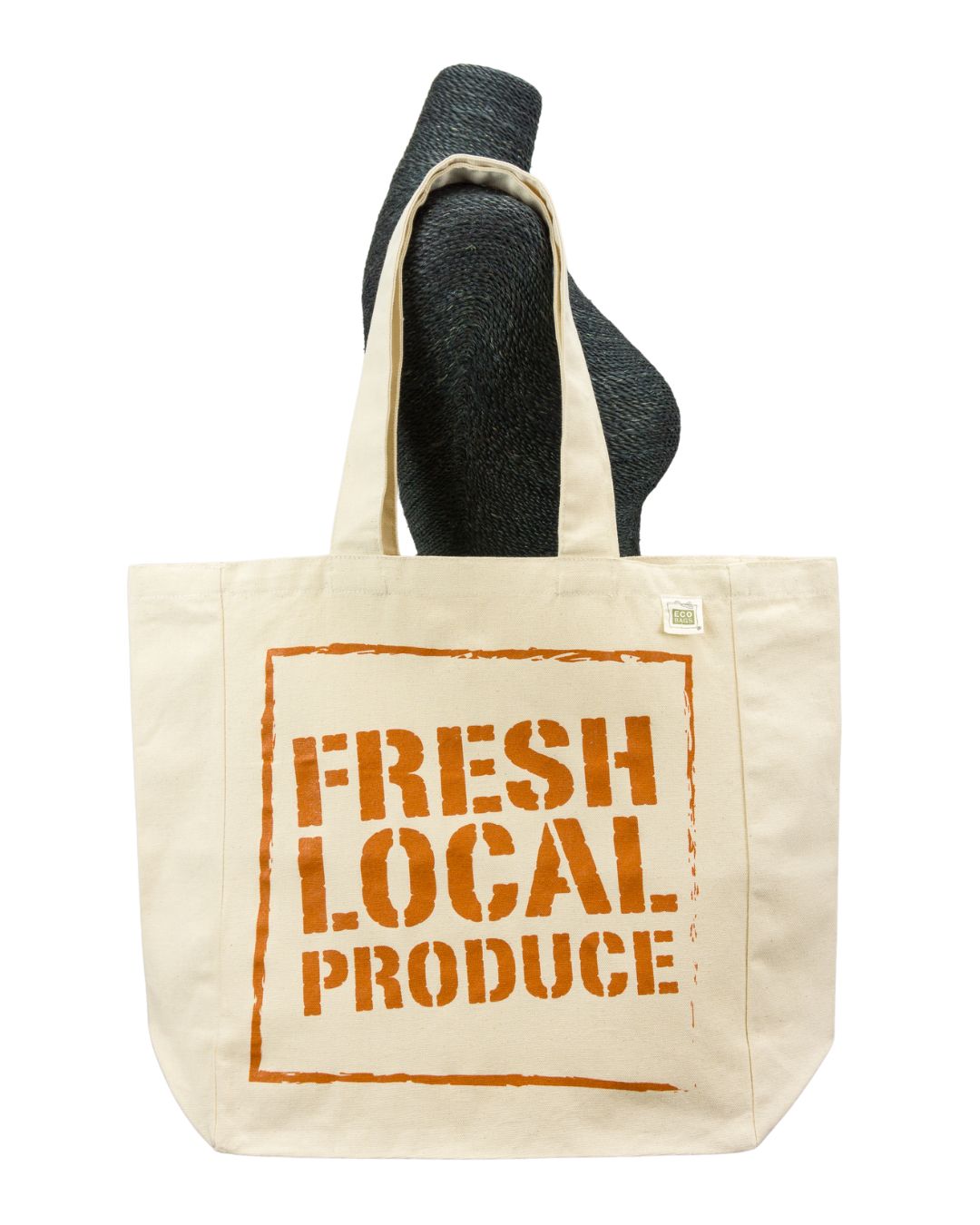 Recycled Cotton Fresh Produce Tote | Pocket & Side Gusset.