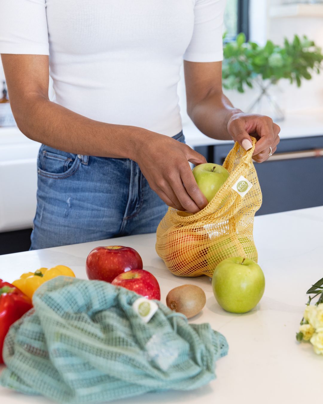 Packaged Cellulose Reusable Produce Bags | 3 Pack.