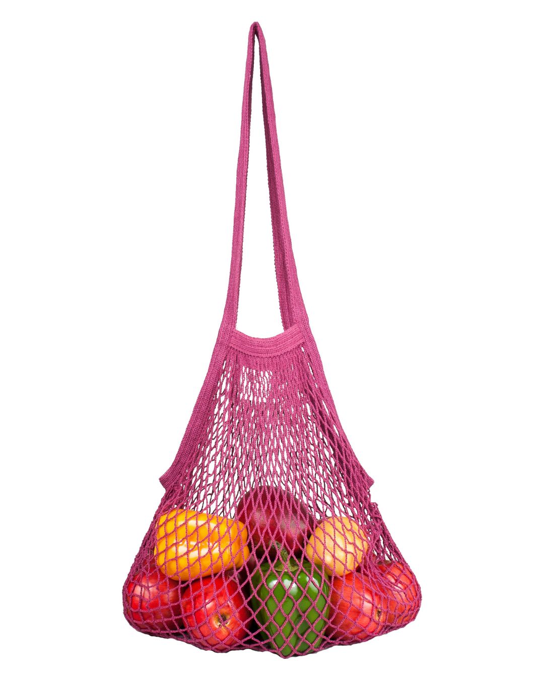 A fuchsia string bag