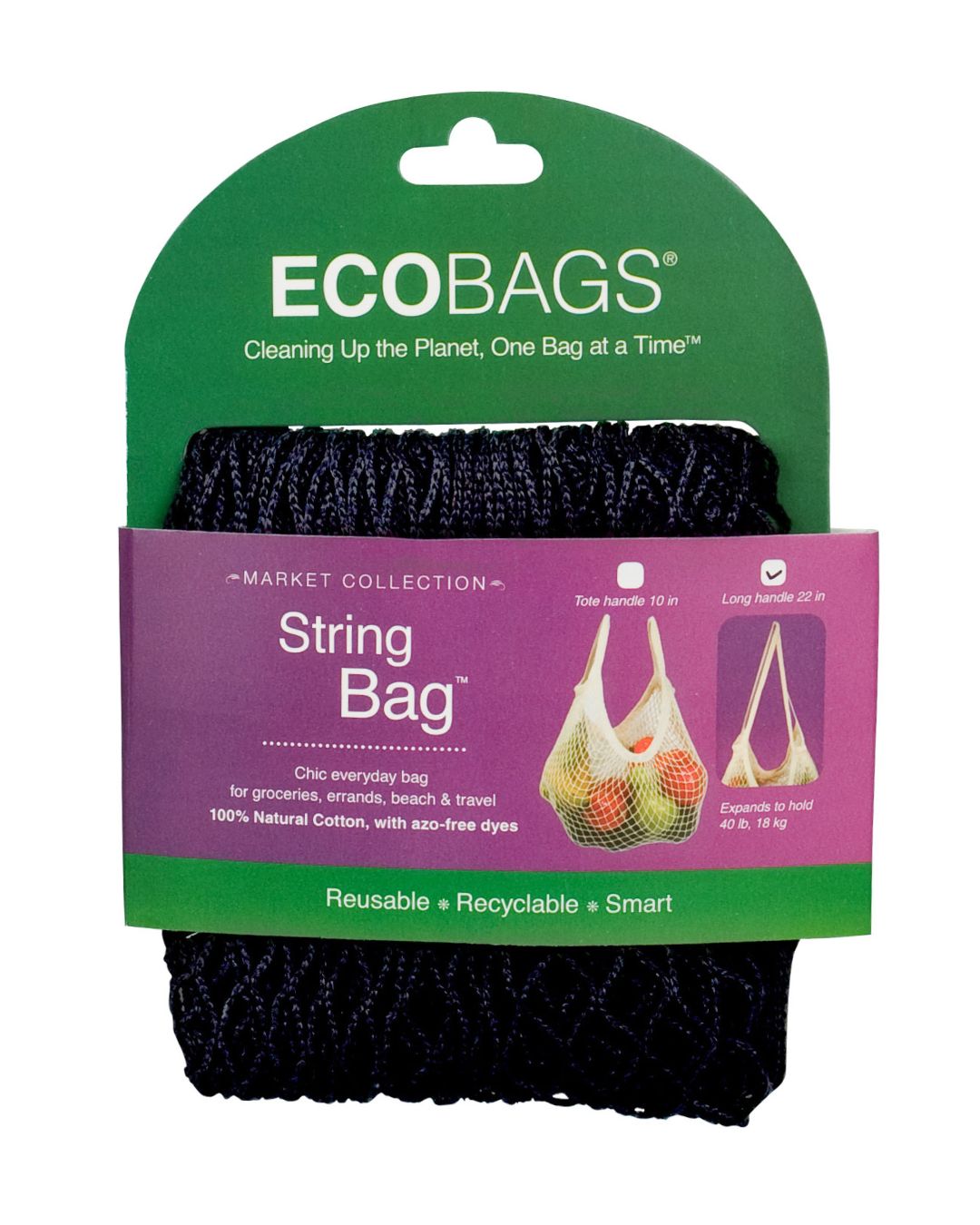 Natural Cotton Long Handle String Bag | Retired Packaging.